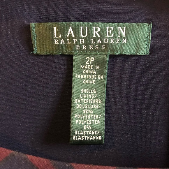 Ralph Lauren size 2P Navy/Maroon geometric shift - Picture 3 of 3